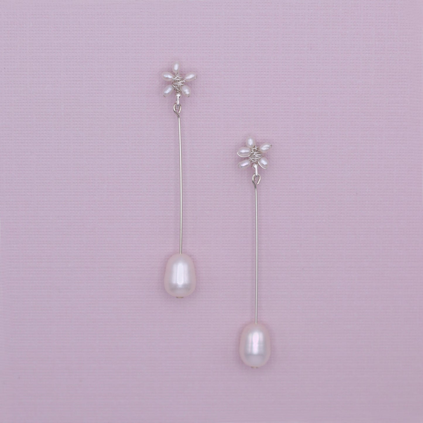 APPLE BLOSSOM PEARL EARRINGS - SILVER
