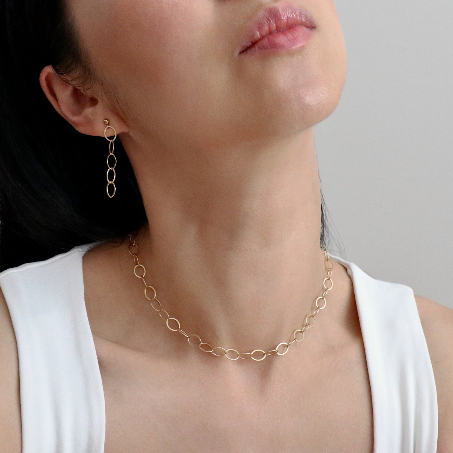 GRAND CABLE CHAIN EARRINGS - GOLD