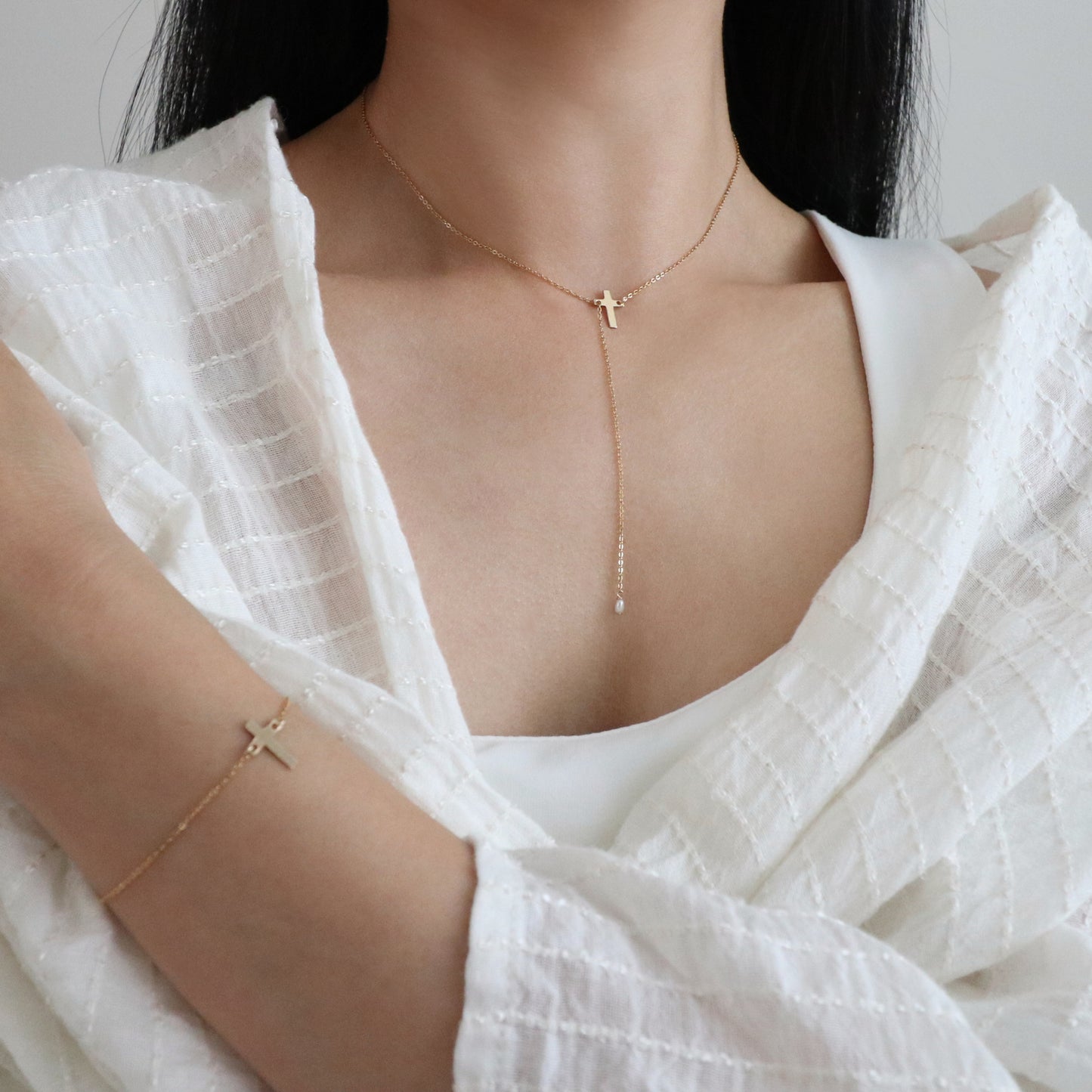 MINI CROSS JEWELRY SET - GOLD