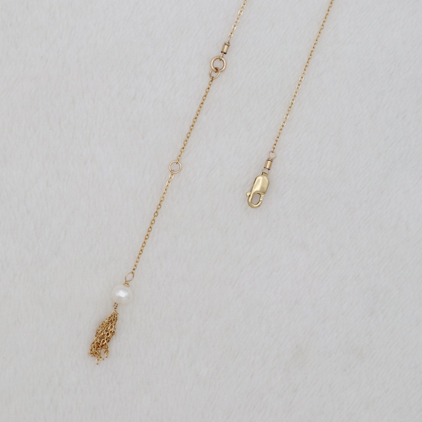 RECTANGULAR PEARL NECKLACE - GOLD