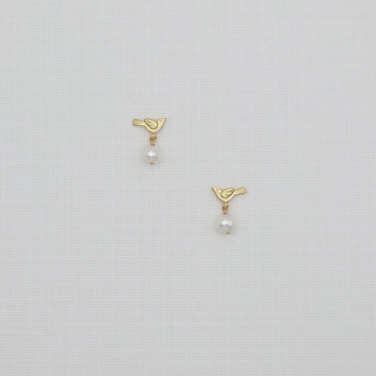 MINI BIRDIE STUD EARRINGS - GOLD