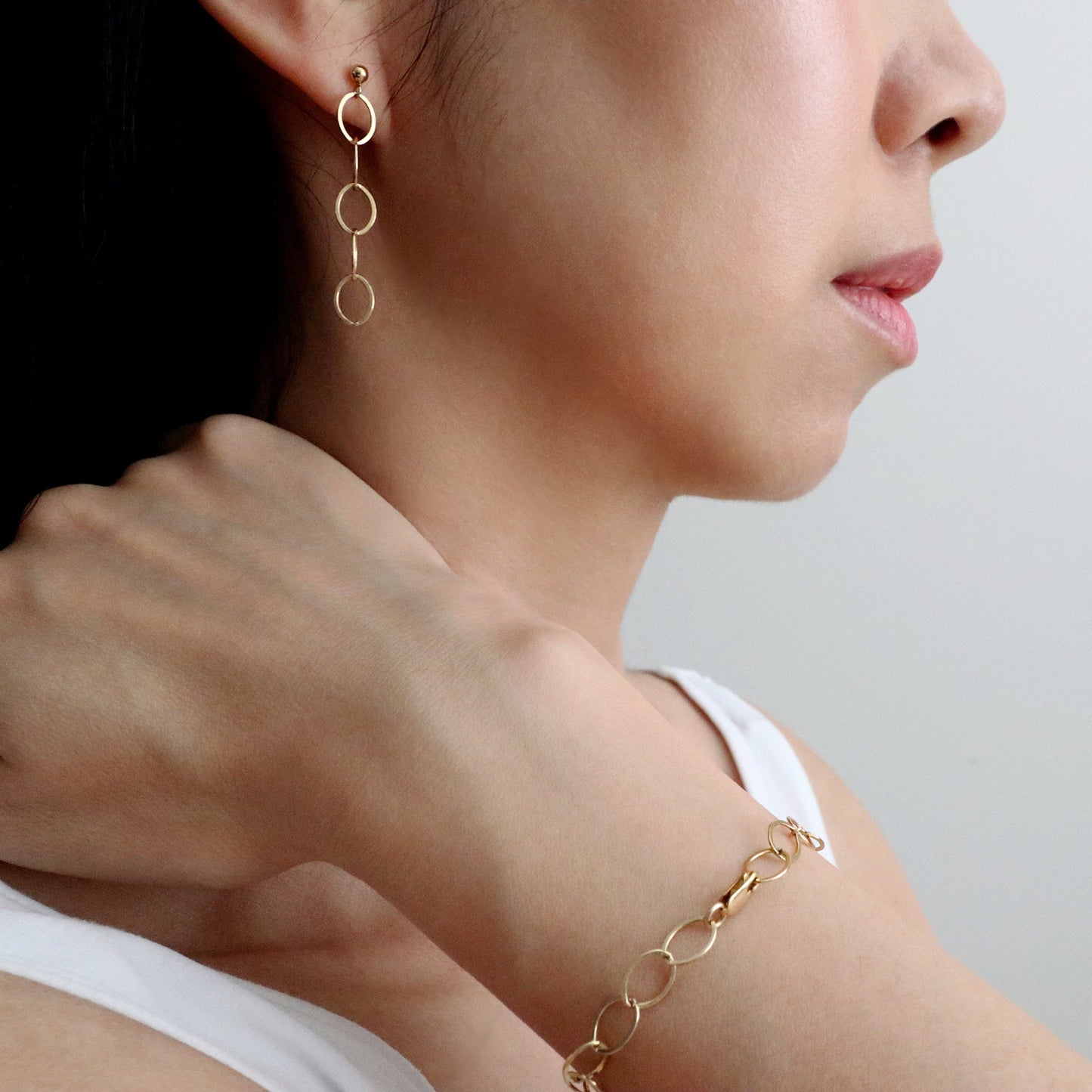 GRAND CABLE CHAIN EARRINGS - GOLD